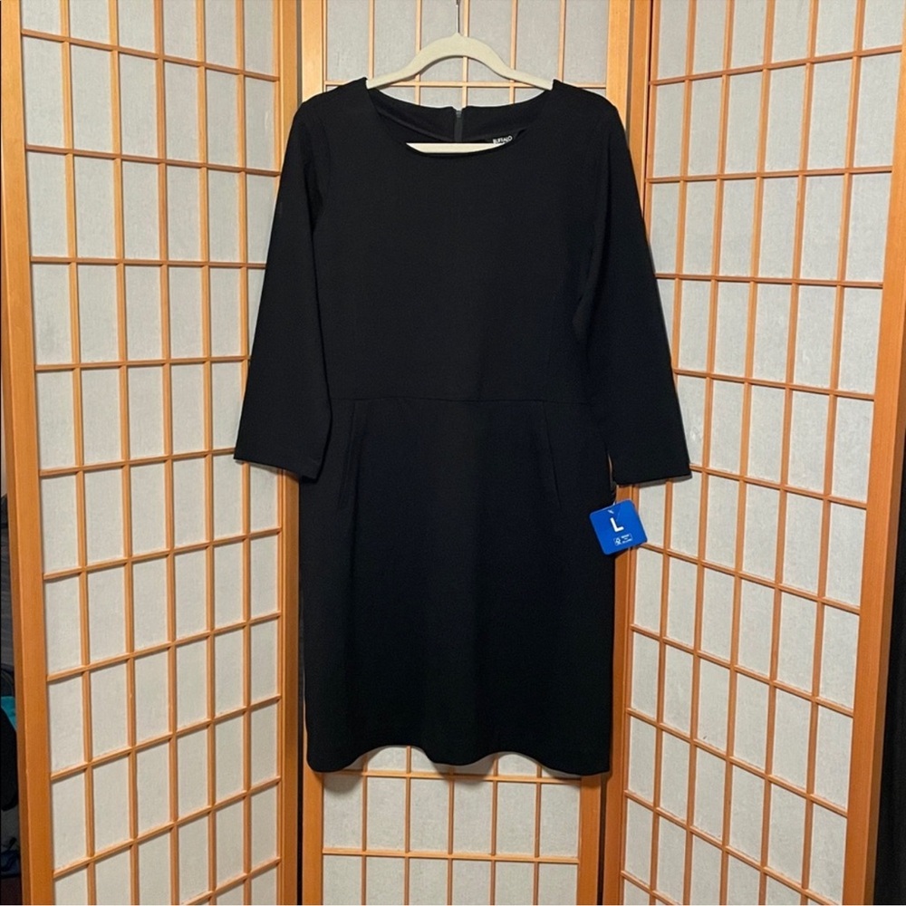 Buffalo David Bitton Black Long Sleeve Sheath Dress
